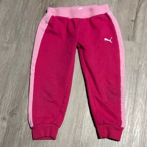 Puma Kids Fuchsia and Light Pink Joggers